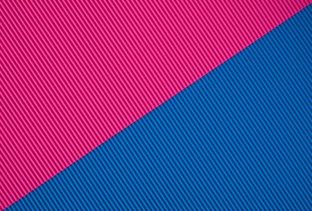 The Color design of corrugated paper, blue and red, ribbed materialの写真素材