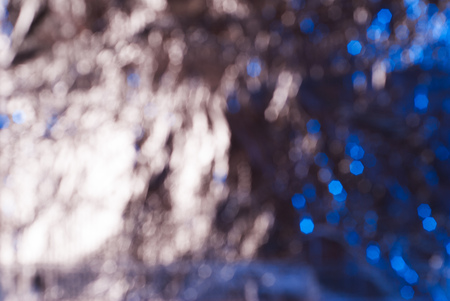 Bokeh abstract background, blue and white highlights in the whole frameの写真素材