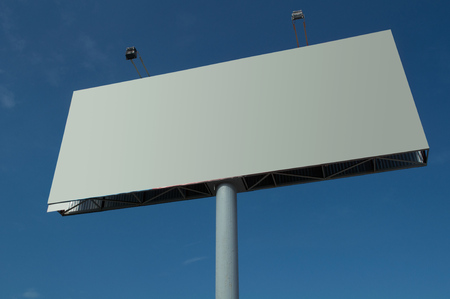 Blank Billboard on blue sky background for advertisingの写真素材