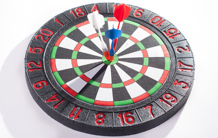 three Darts in the target concept, the goal of a business centerの写真素材