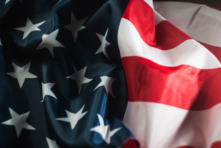 American flag, close,の写真素材