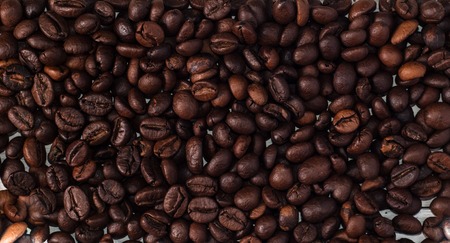 coffee bean in full screen, top viewの写真素材