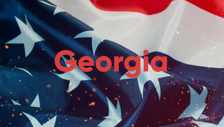 the text of the Georgia flag of the United States of Americaの写真素材
