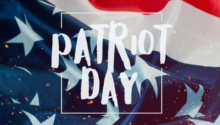 Patriot day banner, the American flag in the backgroundの写真素材