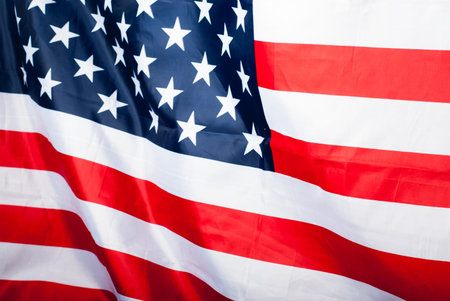 USA flag, selective focus, abstract star-striped background