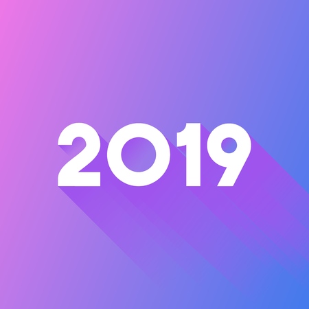 2019 banner, new year, gradient background,の写真素材