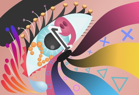 2019 new year vector illustration, new year fantasyのイラスト素材