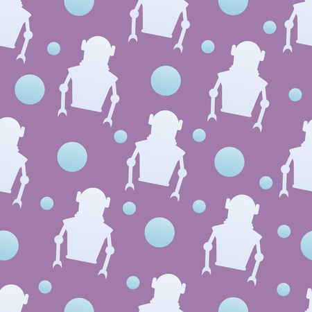 Seamless pattern with robots, funny robot, vector illustration,のイラスト素材