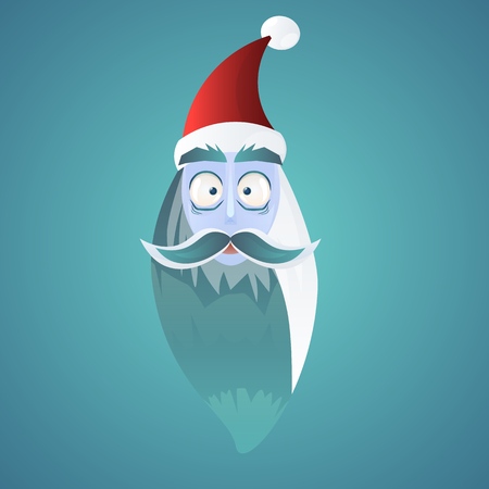 Face of Santa Claus, Christmas illustration, surprised Santa,の写真素材