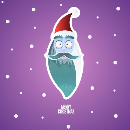 Santa's face, merry Christmas, snowing cute Santaの写真素材