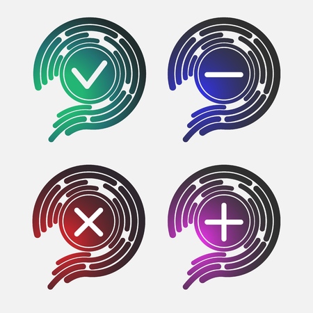 biometric icon protection, cybersecurity Icon, vector digital key,の写真素材