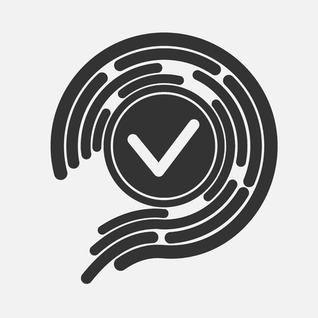 biometric icon protection, cybersecurity Icon, vector digital key,の写真素材