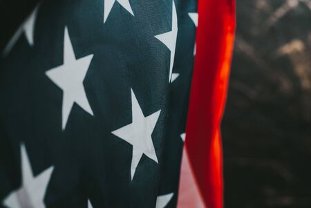 American flag close-up. event in America backgroundの写真素材