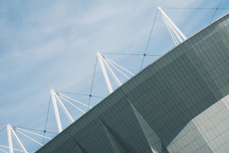 modern architecture close-up, photography geometry of the buildingの写真素材