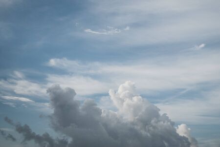 dramatic clouds in the skyの写真素材