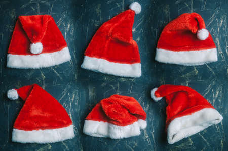 santa hat set, merry Christmasの写真素材