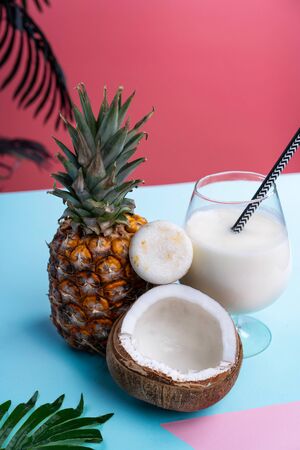 solid shampoo with coconut and pineapple Pina colada hair care Spaの写真素材