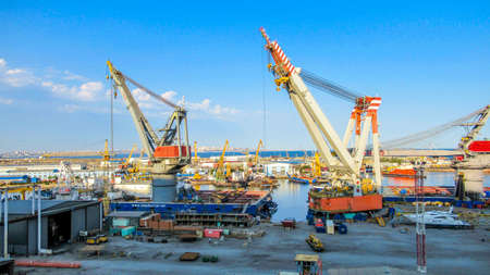 Baku, Azerbaijan, July 5 2020 : Baku shipyard facilityのeditorial素材