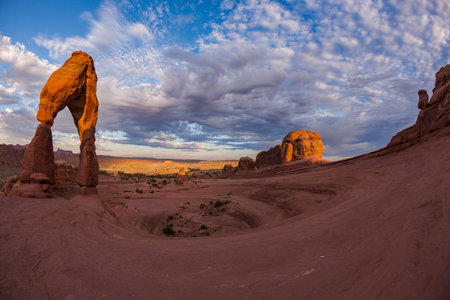 Sunrise near Moab around Delicate Arch natural archの写真素材