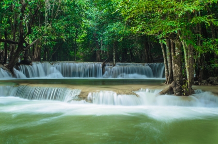 Waterfall in national Park in Thailandの写真素材