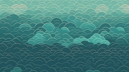 Seamless pattern of clouds in the sky. Vector illustration.の素材