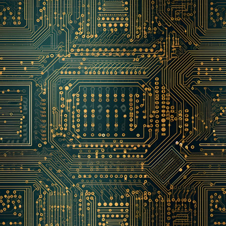 Circuit board background. Electronic computer hardware technology. Vector illustration.の素材