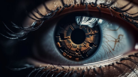Close-up of human eye. Human eye. 3D renderingの素材