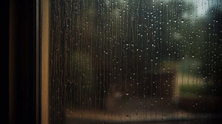 Rain drops on the window. Raindrops on the glass. Shallow DOFの素材
