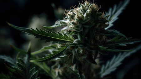 Cannabis flower buds. Close-up of cannabis buds.の素材