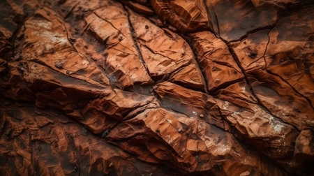Close-up of red rock texture. Abstract background for design.の素材