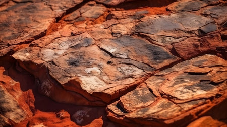 Close up view of the red sandstone rocks in the desert.の素材