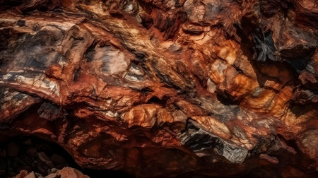 Stalactites and stalagmites in a cave.の素材