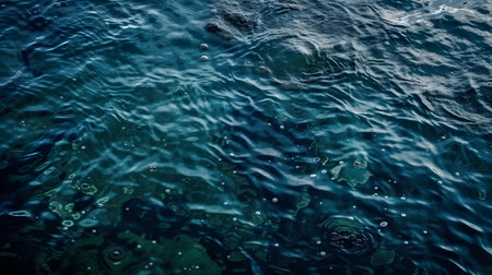 Blue sea water surface texture. Abstract nature background. Copy space.の素材