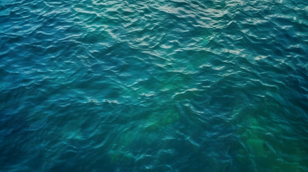 Blue sea water surface texture background. Top view of sea water surfaceの素材