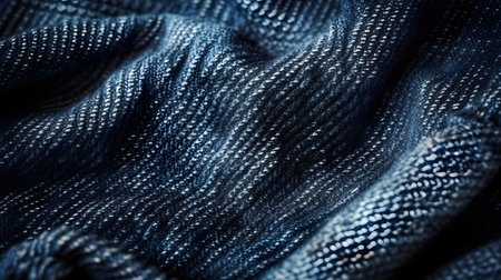 Blue jeans texture background. Close up of blue jeans fabric texture.の素材