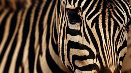 Zebra in the savanna of Africa, close-up.の素材