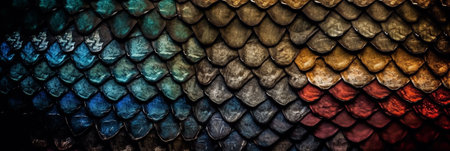 Close-up of snake skin texture. Colorful snake skin texture backgroundの素材