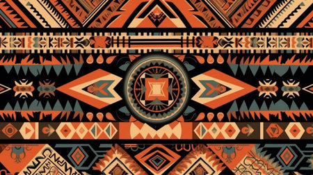 Seamless pattern with tribal aztec ornament. Ethnic background.の素材