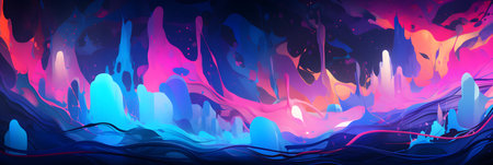 Abstract illustration wallpaper background design, colorful drawing, pattern, Generative AIの素材