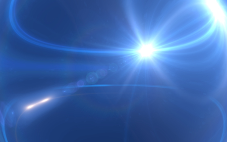 digital lens flare in black background horizontal frame warmの写真素材