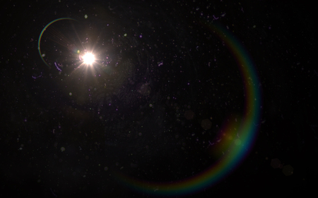 Abstract speed lens flare  on black backgroundの写真素材