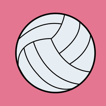 White Volleyball.Volleyball icon on pink backgroundのイラスト素材