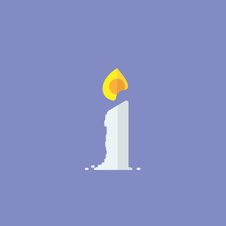 Candle with flame simple design.Candle icon vectorのイラスト素材