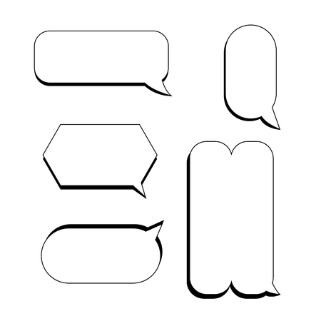 Bubble speech box set vector illustration.Comic bubbles box design.のイラスト素材