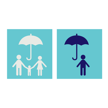 Life protection icon design vector.Insurance family icon concept.People iconのイラスト素材