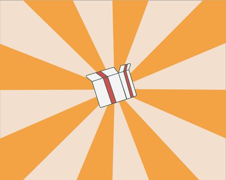 Gift box open with art background vector. Gift surprised backgroundのイラスト素材