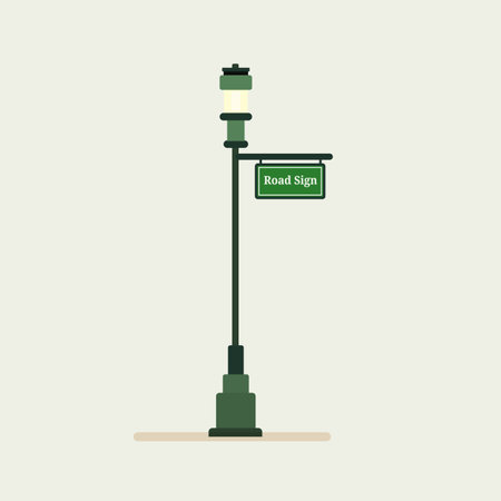 Street sign post vector illustration.Road sign pole isolated backgroundのイラスト素材