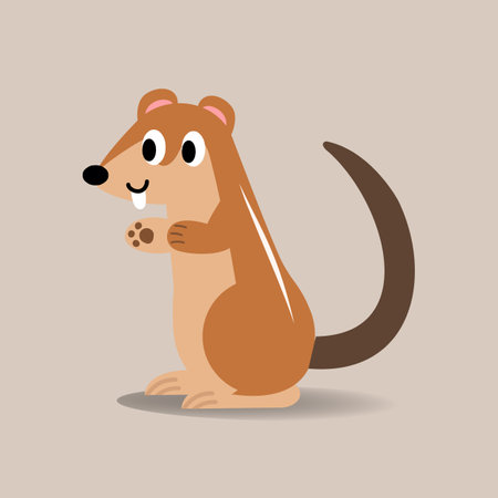 Xerus cartoon Flat style.animal vector illustration.Squirrel with brown background.Animal start with X letter.のイラスト素材
