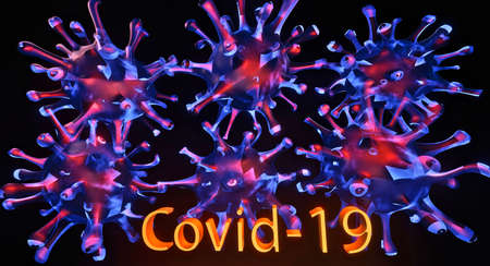 3d rendering corona virus fantasy imageの写真素材