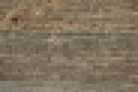 Abstract pixel brown background. Vector geometric texture of square brown pixels. Vector illustrationのイラスト素材